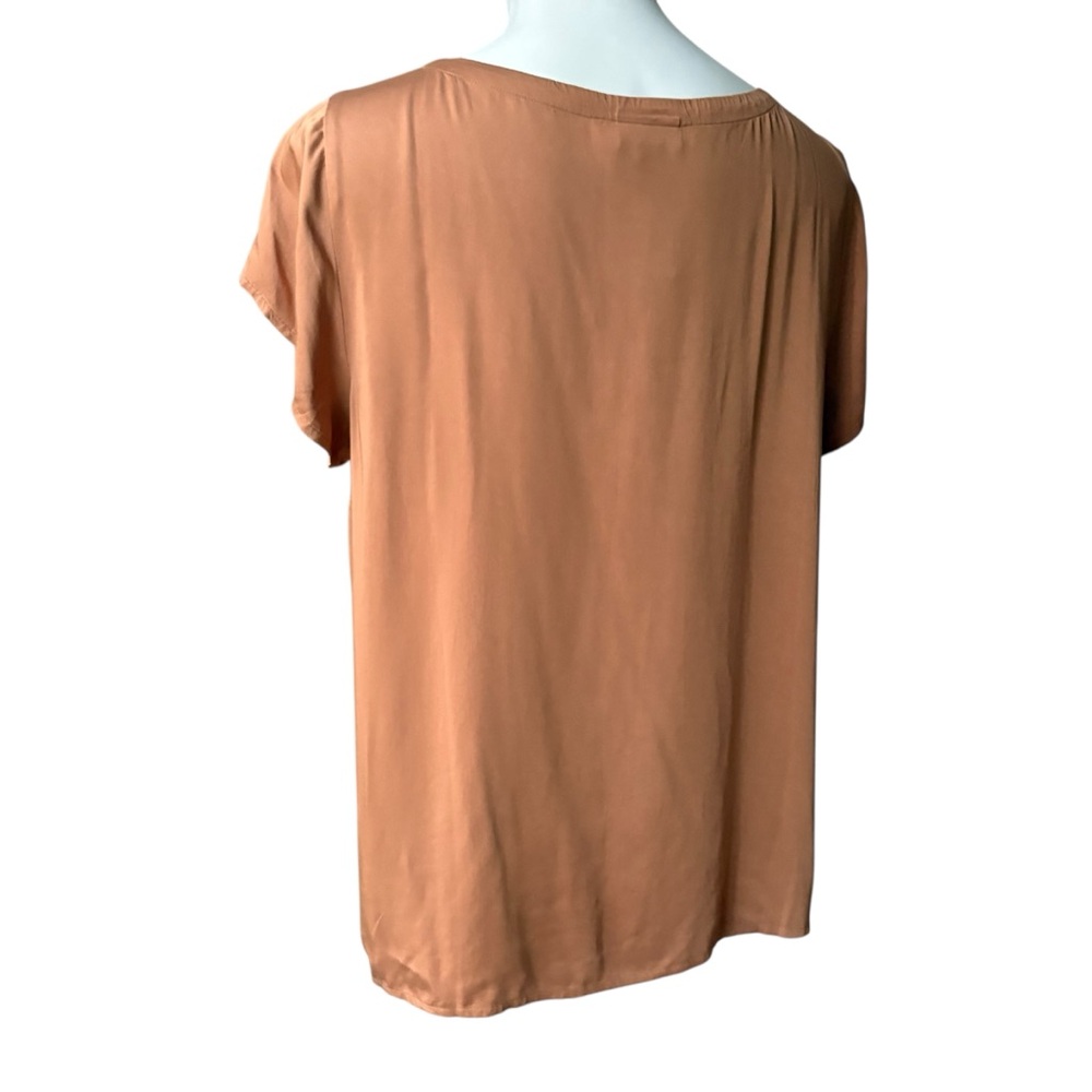 NWT PURE JILL J JILL Lenzing Ecovero Short Sleeve Top in Saffron, Sz L - Picture 5 of 13
